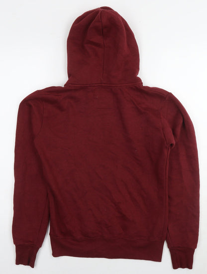 Malaika Womens Red Cotton Full Zip Hoodie Size S Zip
