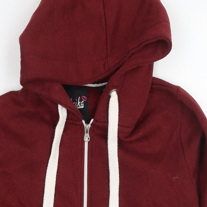 Malaika Womens Red Cotton Full Zip Hoodie Size S Zip