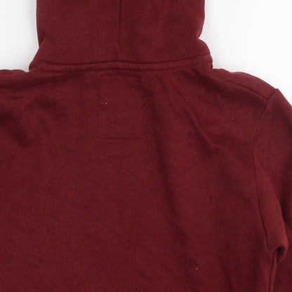 Malaika Womens Red Cotton Full Zip Hoodie Size S Zip