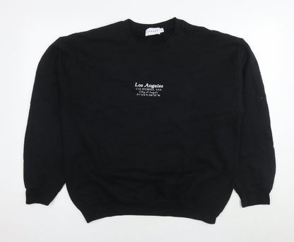 Topman Mens Black Polyester Pullover Sweatshirt Size M - Los Angeles