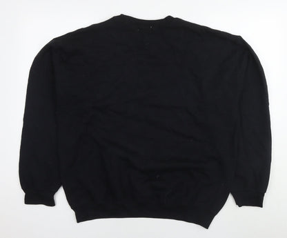 Topman Mens Black Polyester Pullover Sweatshirt Size M - Los Angeles