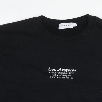 Topman Mens Black Polyester Pullover Sweatshirt Size M - Los Angeles