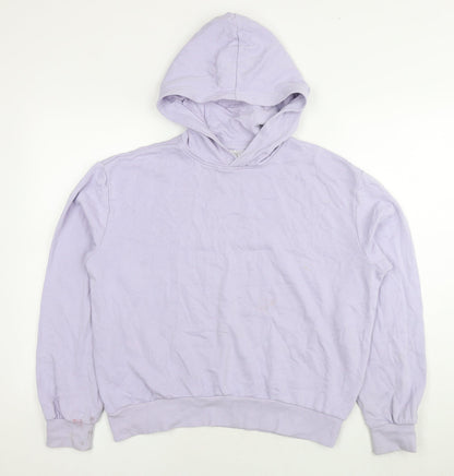 H&M Womens Purple Cotton Pullover Hoodie Size S Pullover