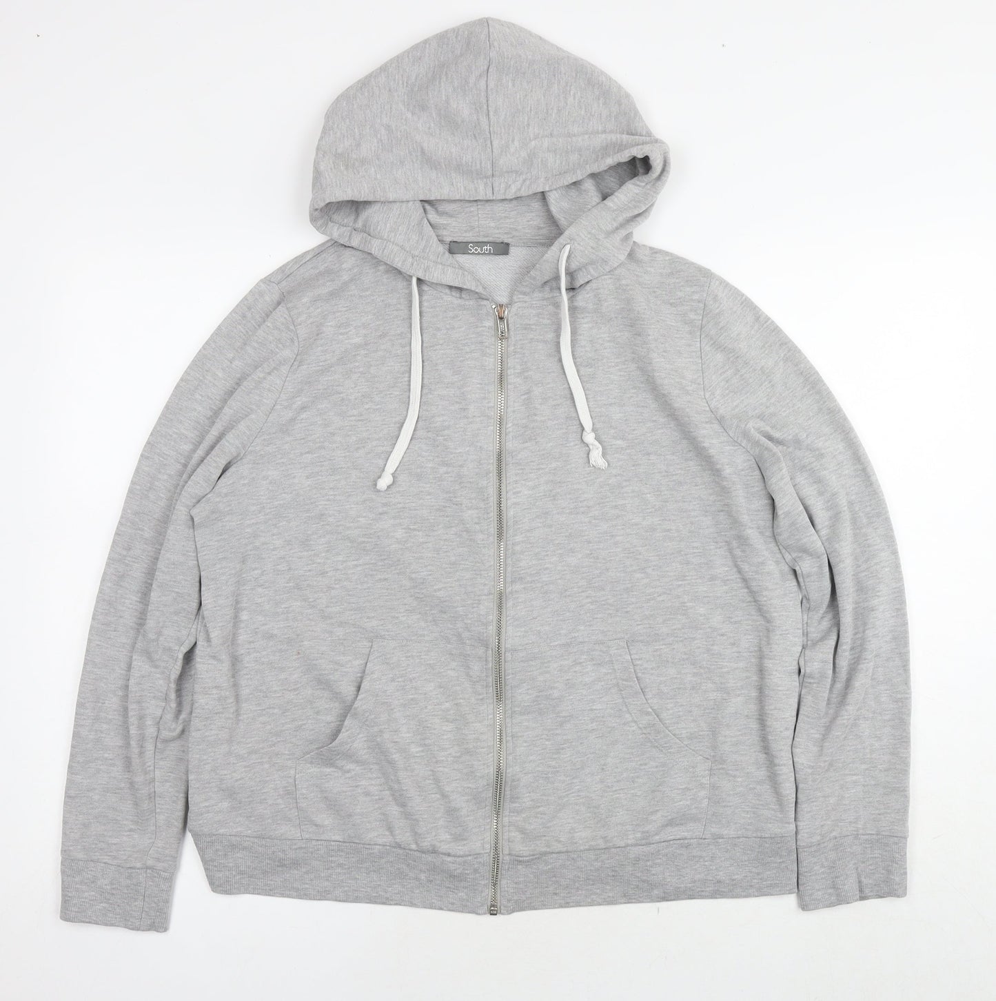 South Womens Grey Cotton Full Zip Hoodie Size 18 Zip