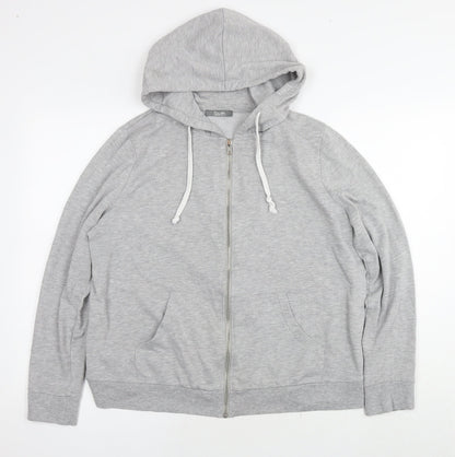 South Womens Grey Cotton Full Zip Hoodie Size 18 Zip