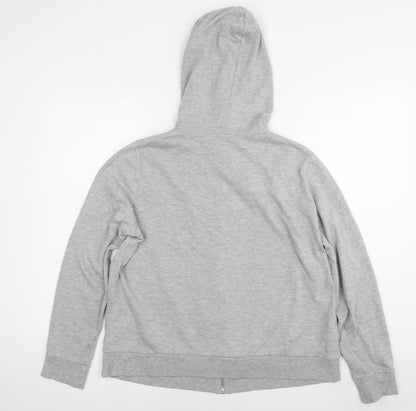 South Womens Grey Cotton Full Zip Hoodie Size 18 Zip