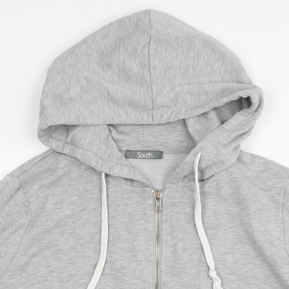 South Womens Grey Cotton Full Zip Hoodie Size 18 Zip