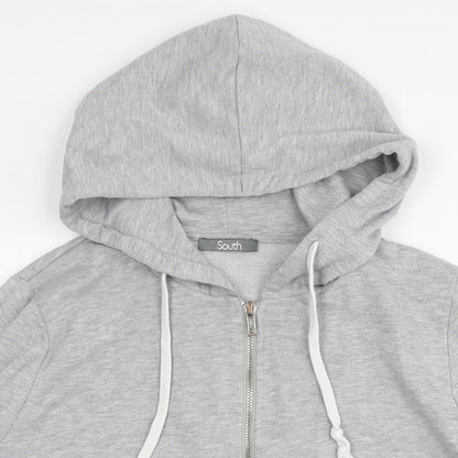 South Womens Grey Cotton Full Zip Hoodie Size 18 Zip
