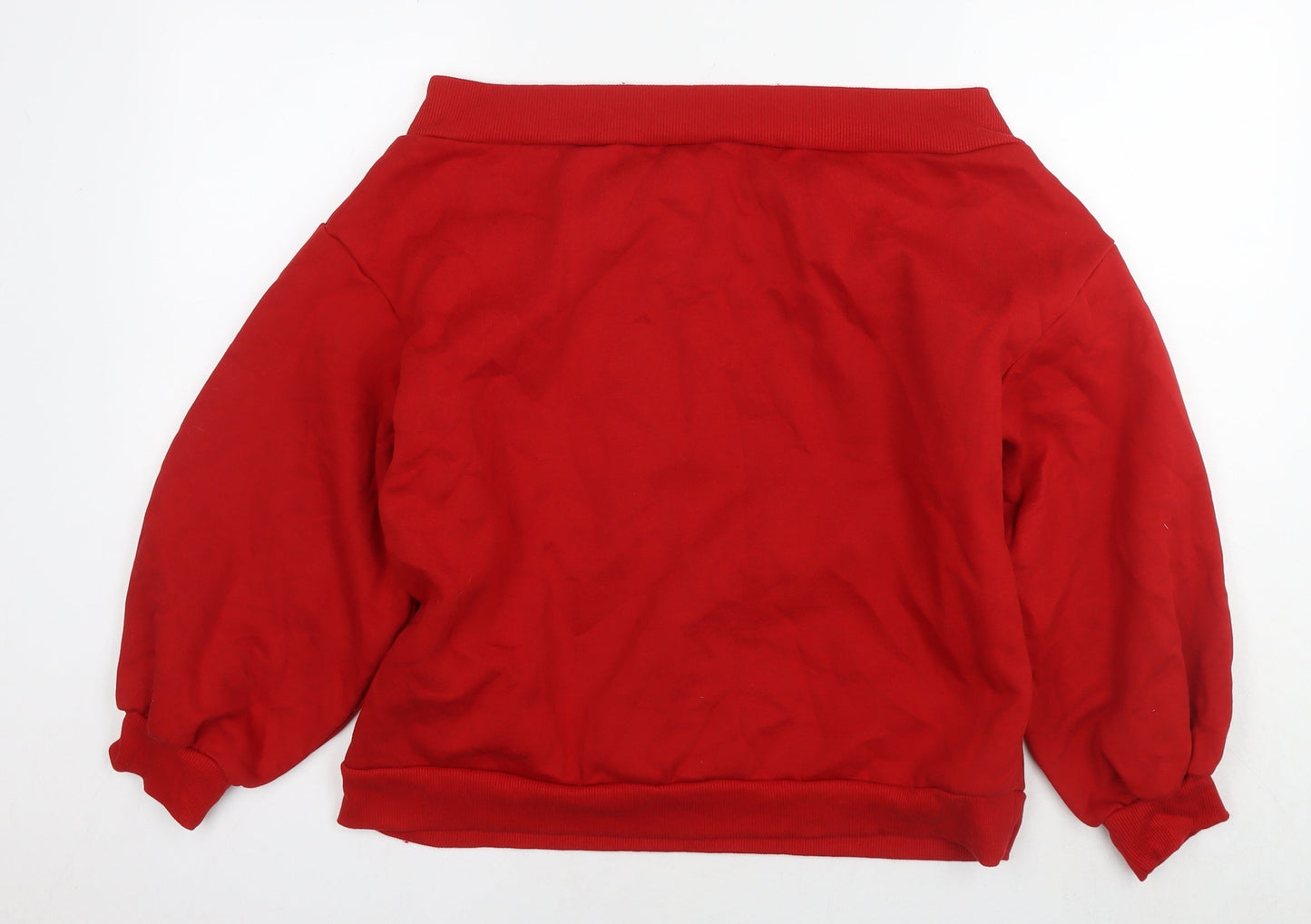 H&M Womens Red Cotton Pullover Sweatshirt Size XL Pullover