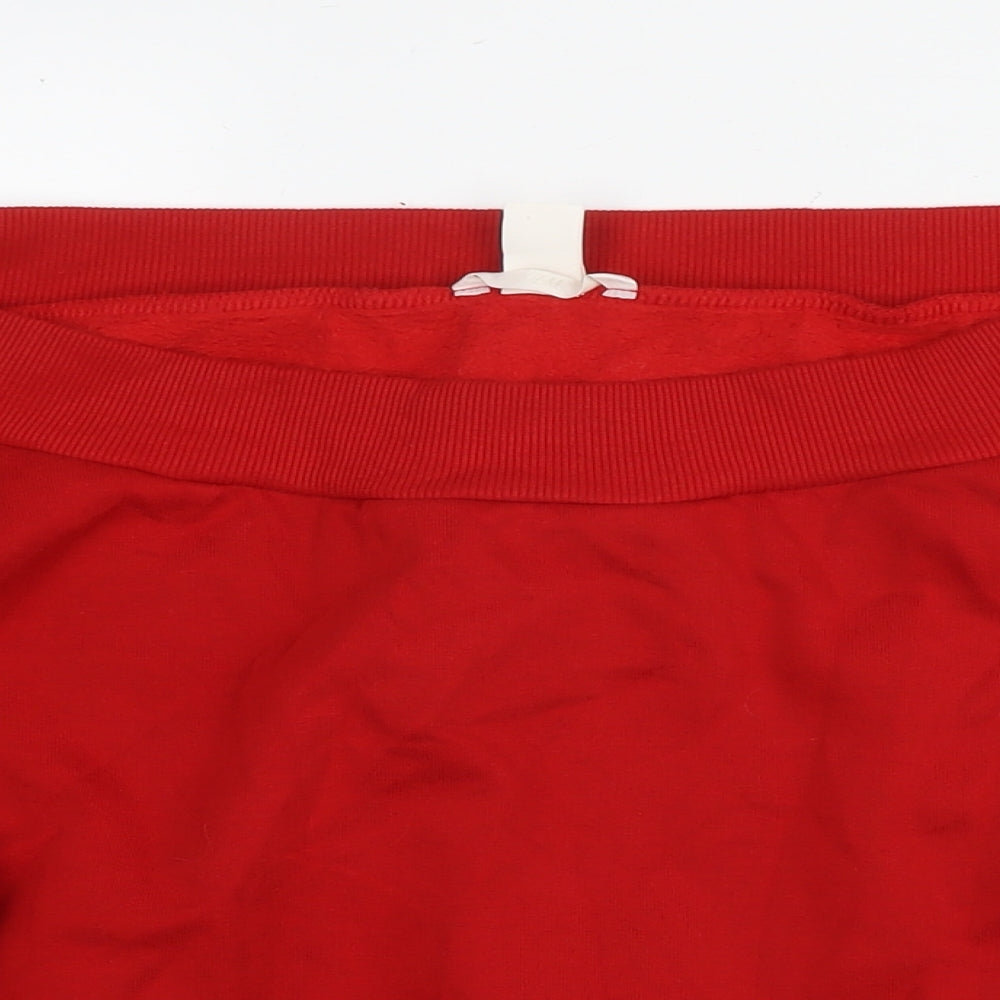 H&M Womens Red Cotton Pullover Sweatshirt Size XL Pullover
