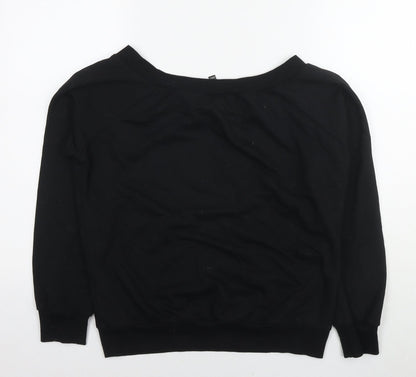 New Look Womens Black Cotton Pullover Sweatshirt Size 12 Pullover