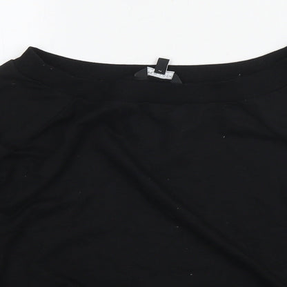 New Look Womens Black Cotton Pullover Sweatshirt Size 12 Pullover