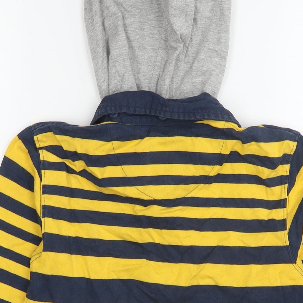 John Lewis Boys Yellow Striped Cotton Pullover Hoodie Size 10 Years Pullover