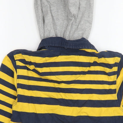 John Lewis Boys Yellow Striped Cotton Pullover Hoodie Size 10 Years Pullover