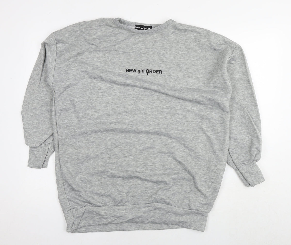 New Girl Order Womens Grey Polyester Pullover Sweatshirt Size 8 Pullover - Tunic Logo