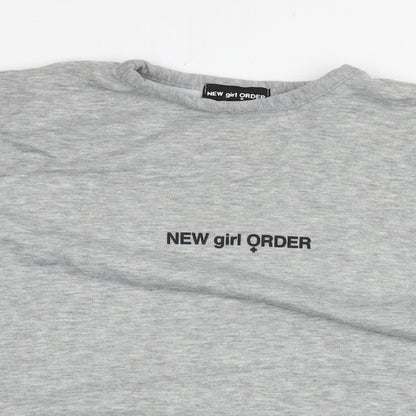 New Girl Order Womens Grey Polyester Pullover Sweatshirt Size 8 Pullover - Tunic Logo