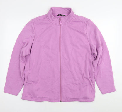 Bonmarché Womens Pink Cotton Full Zip Sweatshirt Size 20 Zip