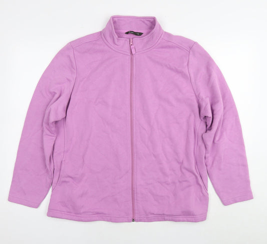 Bonmarché Womens Pink Cotton Full Zip Sweatshirt Size 20 Zip