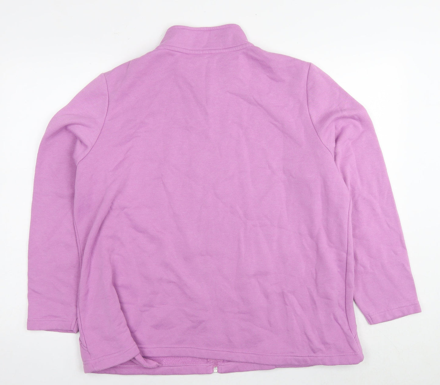 Bonmarché Womens Pink Cotton Full Zip Sweatshirt Size 20 Zip
