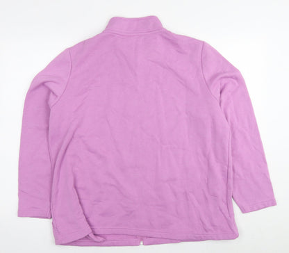 Bonmarché Womens Pink Cotton Full Zip Sweatshirt Size 20 Zip
