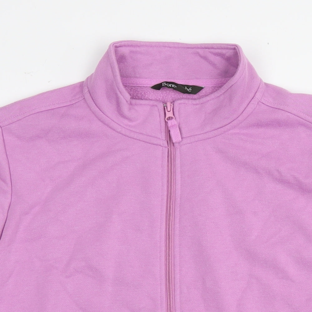 Bonmarché Womens Pink Cotton Full Zip Sweatshirt Size 20 Zip