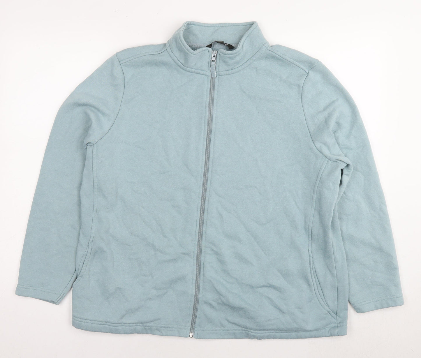 Bonmarché Womens Blue Cotton Full Zip Sweatshirt Size 20 Zip