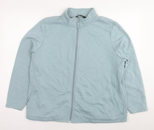 Bonmarché Womens Blue Cotton Full Zip Sweatshirt Size 20 Zip