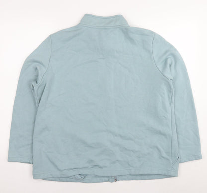 Bonmarché Womens Blue Cotton Full Zip Sweatshirt Size 20 Zip