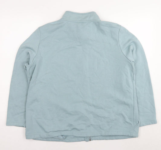 Bonmarché Womens Blue Cotton Full Zip Sweatshirt Size 20 Zip