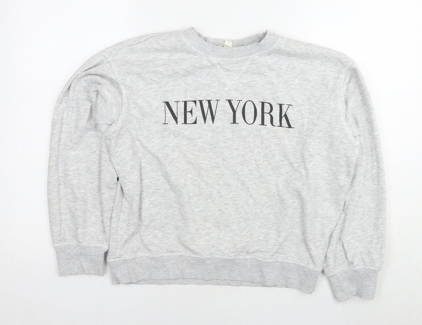 H&M Womens Grey Cotton Pullover Sweatshirt Size XS Pullover - New York