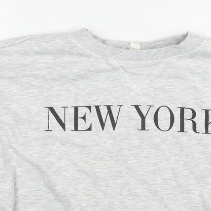 H&M Womens Grey Cotton Pullover Sweatshirt Size XS Pullover - New York