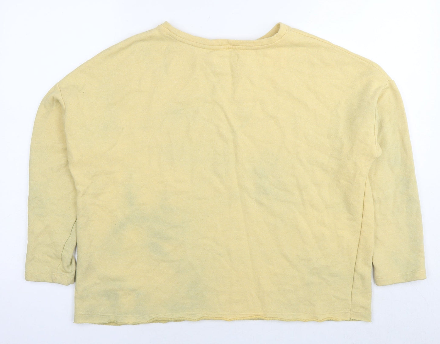 Womens UK Size M Pull&Bear Yellow Pullover Sweatshirt