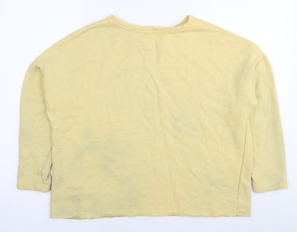 Womens UK Size M Pull&Bear Yellow Pullover Sweatshirt
