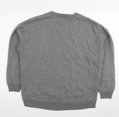 Zara Womens Grey Polyester Pullover Sweatshirt Size S Pullover