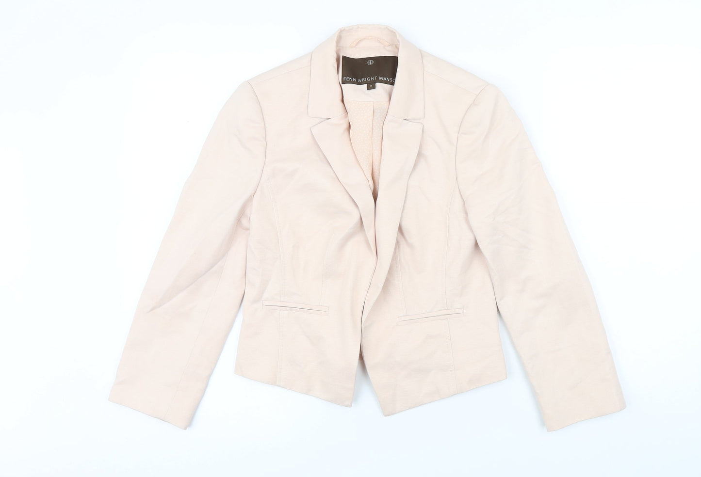 Fenn Wright Manson Womens Pink Herringbone Jacket Blazer Size 8