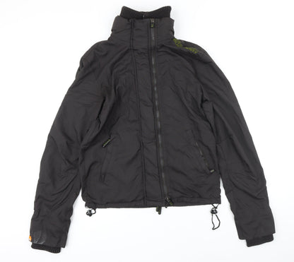 Mens UK Size S Super Dry Black Bomber Jacket