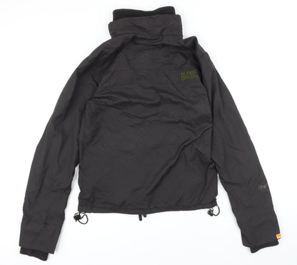 Mens UK Size S Super Dry Black Bomber Jacket