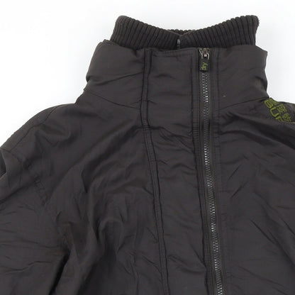 Mens UK Size S Super Dry Black Bomber Jacket