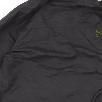 Mens UK Size S Super Dry Black Bomber Jacket