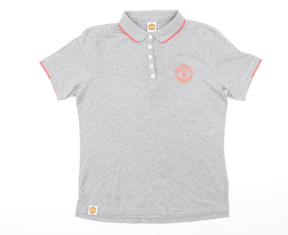 Crest Womens Green Cotton Basic Polo Size 16 Collared - Manchester United