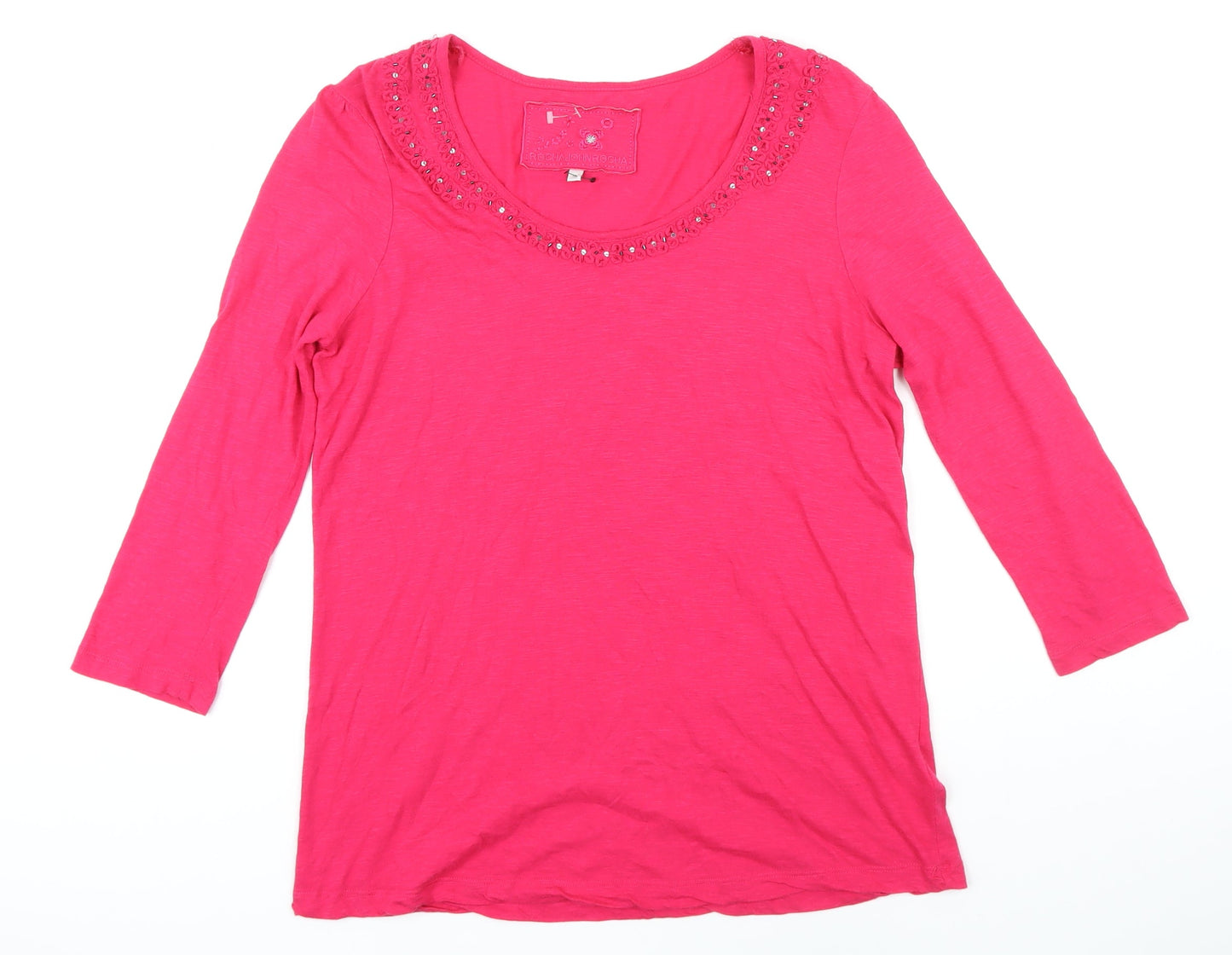Womens UK Size 16 Rocha John Rocha Pink Basic T-Shirt