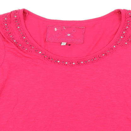 Womens UK Size 16 Rocha John Rocha Pink Basic T-Shirt