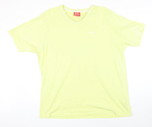 Womens UK Size 2XL Slazenger Yellow Basic T-Shirt