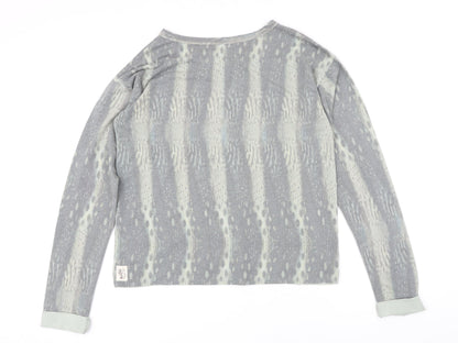 A Postcard From Brighton Womens Multicoloured Animal Print Polyester Basic T-Shirt Size M Boat Neck