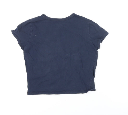 Womens UK Size XS Hollister Blue Cropped T-Shirt