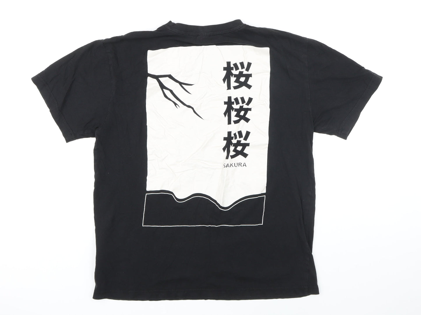 ONLY & SONS Mens Black Cotton Blend T-Shirt Size M Round Neck