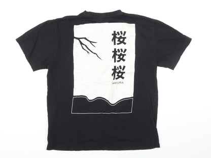 ONLY & SONS Mens Black Cotton Blend T-Shirt Size M Round Neck