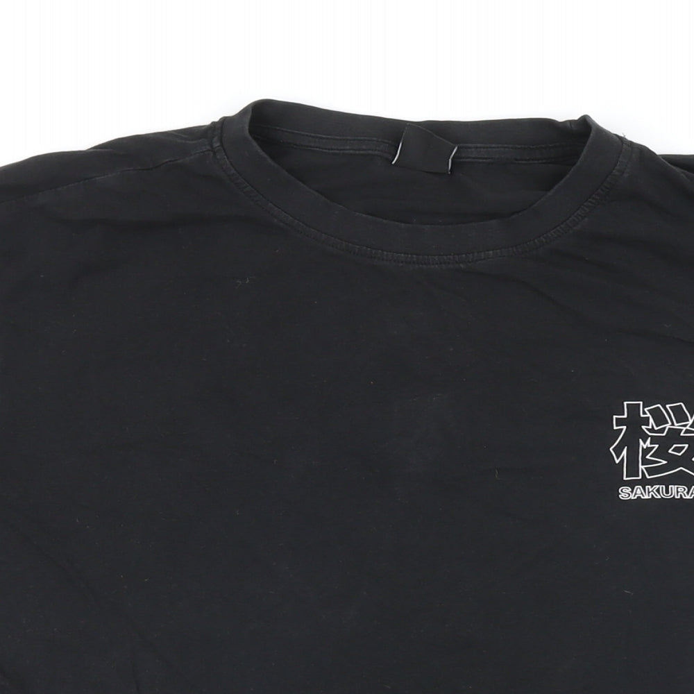 ONLY & SONS Mens Black Cotton Blend T-Shirt Size M Round Neck