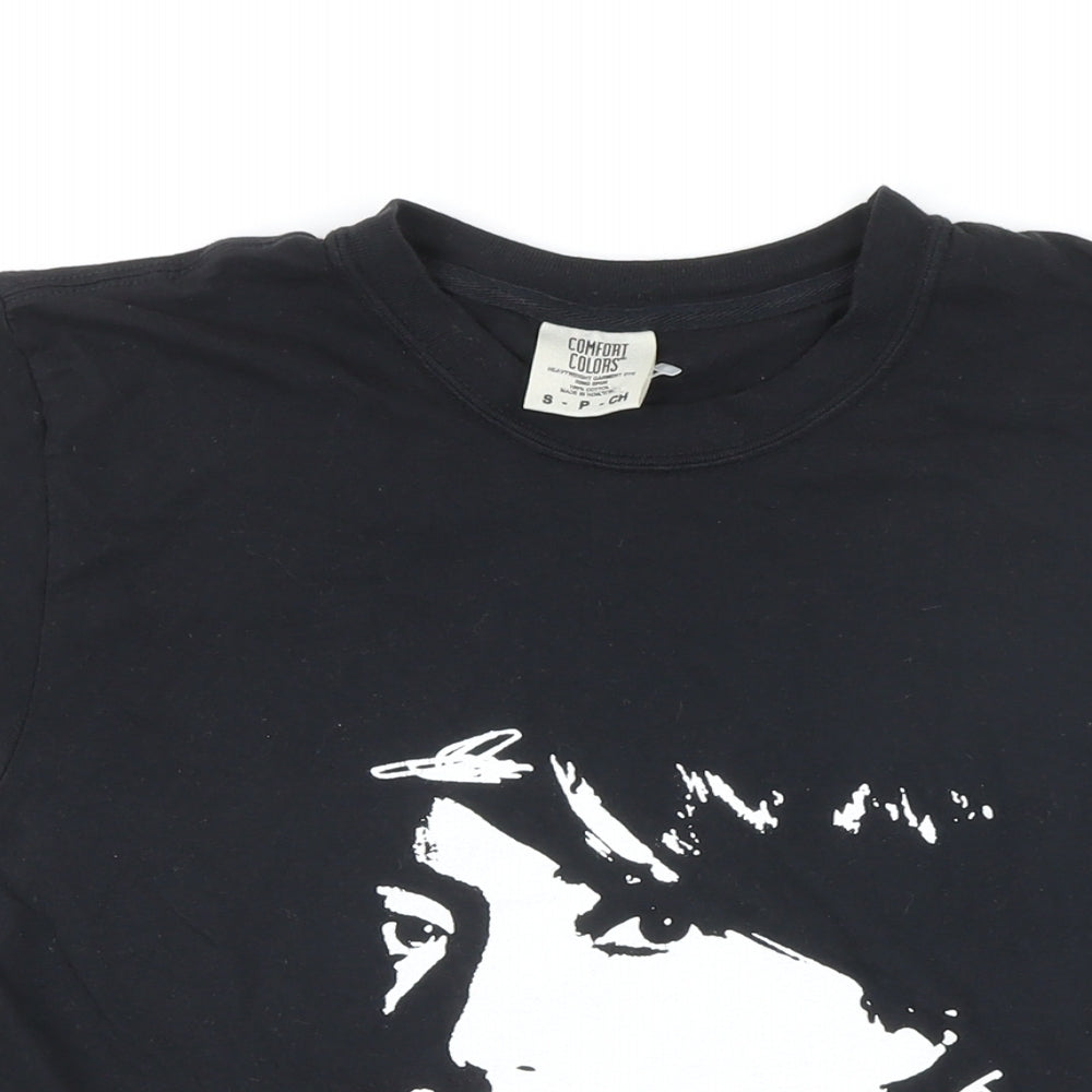 Comfort Colors Womens Black 100% Cotton Basic T-Shirt Size S Round Neck - TRAMP Sharon Van Ettan