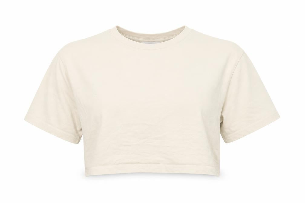 Womens UK Size 10 Urban Revivo Beige Cropped T-Shirt